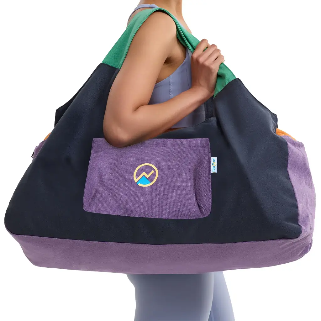 XXL Yoga & Pilates Mat Bag, Multi-Colour – Vibrant Vibes | 12oz Canvas Tote